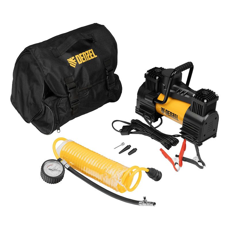 Компрессор автомобильный AC-75, 12 В, 10 атм., 75 л/мин, LED Denzel 58051