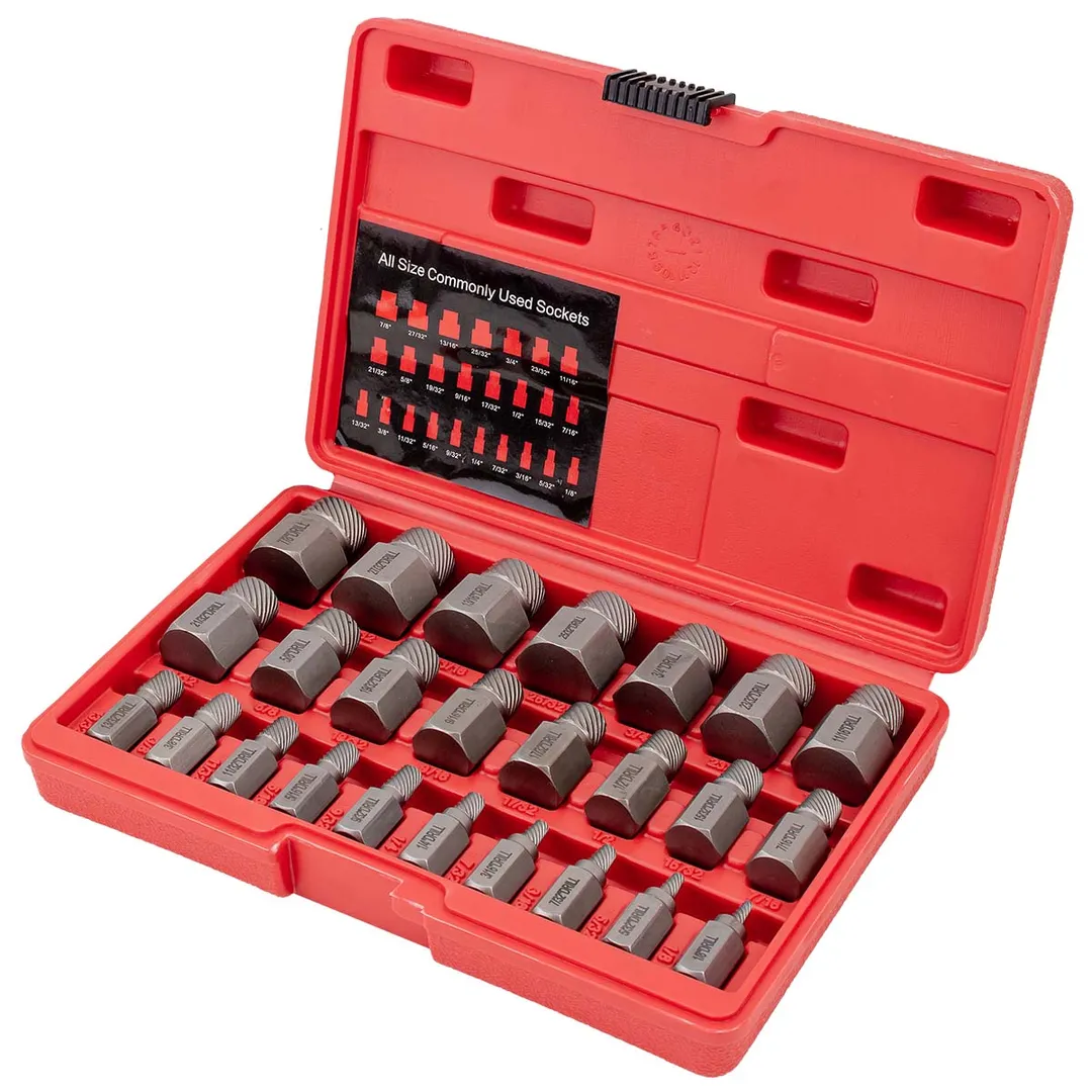 Набор головкок-экстракторов для извлечения поврежденных болтов/гаек 25 пр ILOforce IF-630025B