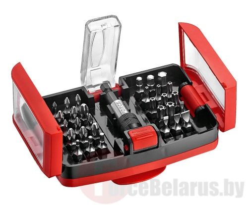 Набор бит PZ, PH, SL, HEX, TorxTR с цанговым держателем 31 пр. 1/4'' Force 2311