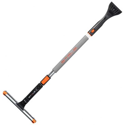 Щетка-сметка для снега со скребком и водосгоном, телескопическая, поворотная голова Stels 55299