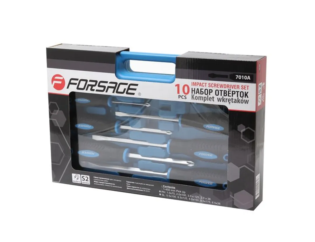Набор отверток магнитных ''Profi'' 10 пр. Forsage F-7010A