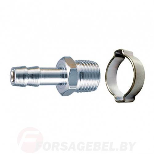 Переходник, наруж. резьба 1/4"-"елочка" 6 мм, с обжимным кольцом FUBAG 180260 B