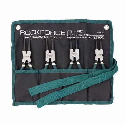 Набор съемников стопорных колец 4 пр, L-175 мм, на полотне RockForce RF-5043A