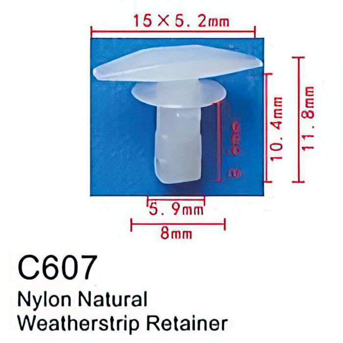 Клипса для крепления внутренней обшивки а/м Мазда пластиковая, 100 шт Forsage C0607(Mazda)