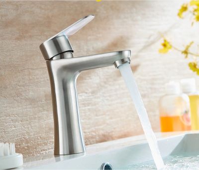 Смеситель для умывальника, нержавеющая сталь, сатин Ledeme L71002