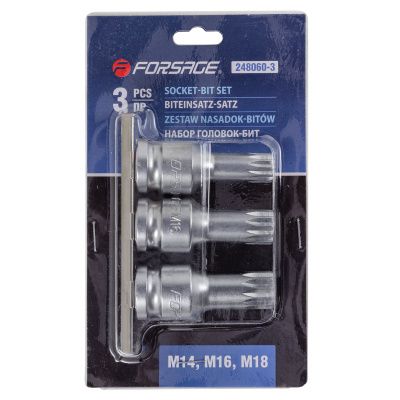 Набор ударных головок-бит SPLINE 1/2'', 3 пр., M14, M16, M18 Forsage F-248060-3