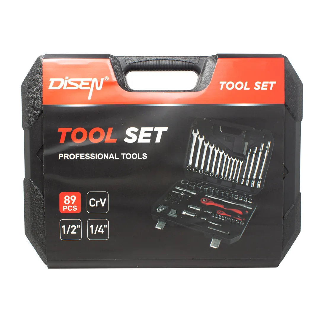 Набор инструментов 89 пр. 1/4''&1/2'' 6-гр. DISEN DS-1089