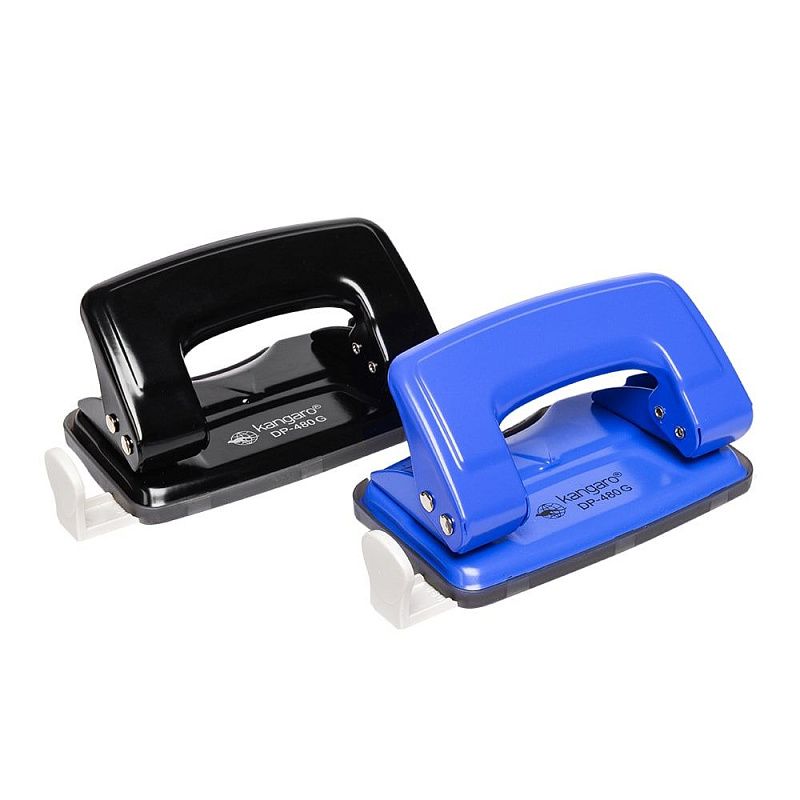 Дырокол Kangaro "DP-480G", 12 листов, черный