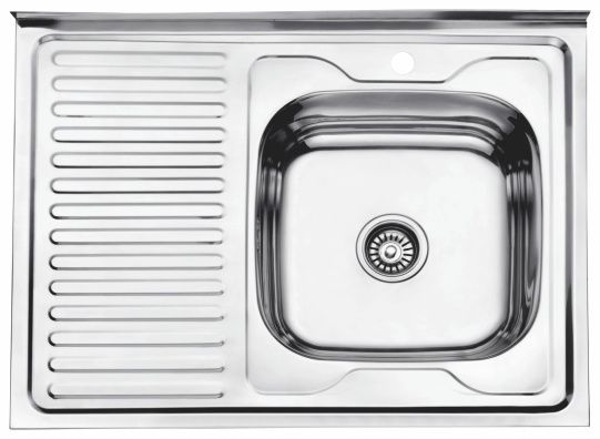 Кухонная мойка из нержавеющей стали, декорированная, правая Ledeme L68060-6R