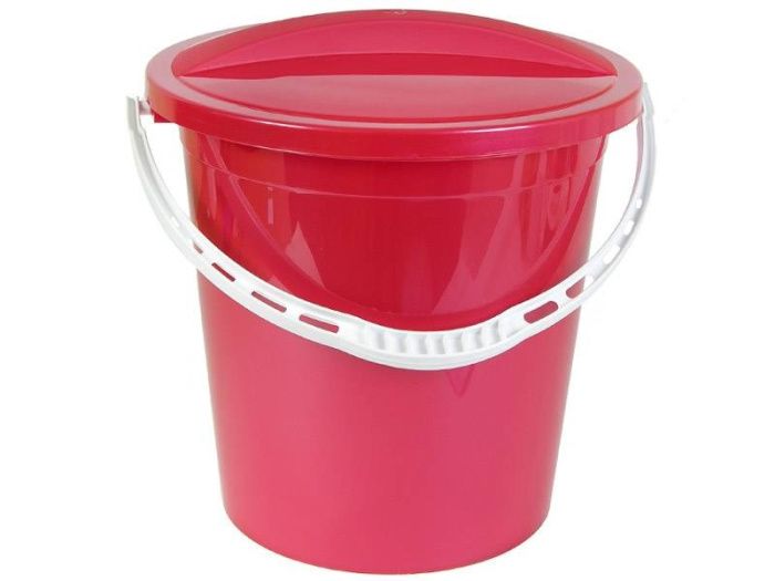 Ведро пластиковое без крышки 14 л, красный перламутр / белый РУССПЛАСТ РП-1017крас