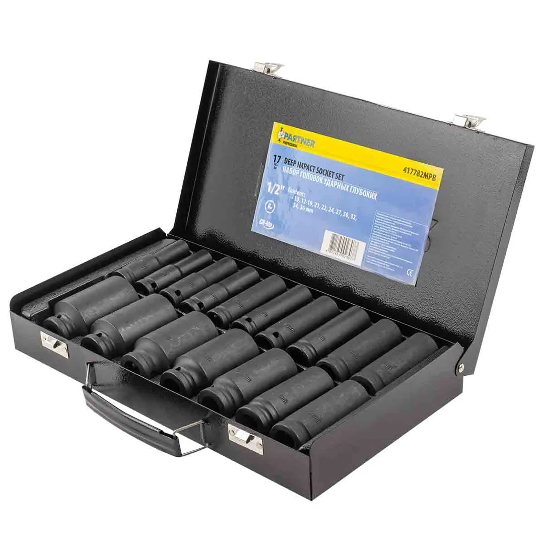 Набор головок ударных 10-36 мм 6-гр 1/2'' 17 пр Partner PA-417782MPB