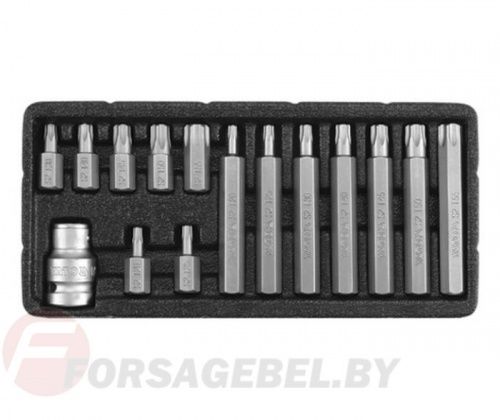 Набор бит TorxTR T20-T55 10 мм L30 мм 15 пр. Yato YT-0417