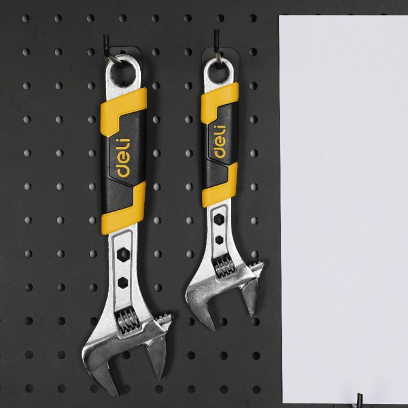Ключ разводной Deli EDL30110, 250 мм, черный, желтый