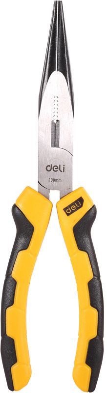 Длинногубцы Deli "EDL2108", 200 мм, желтый, черный
