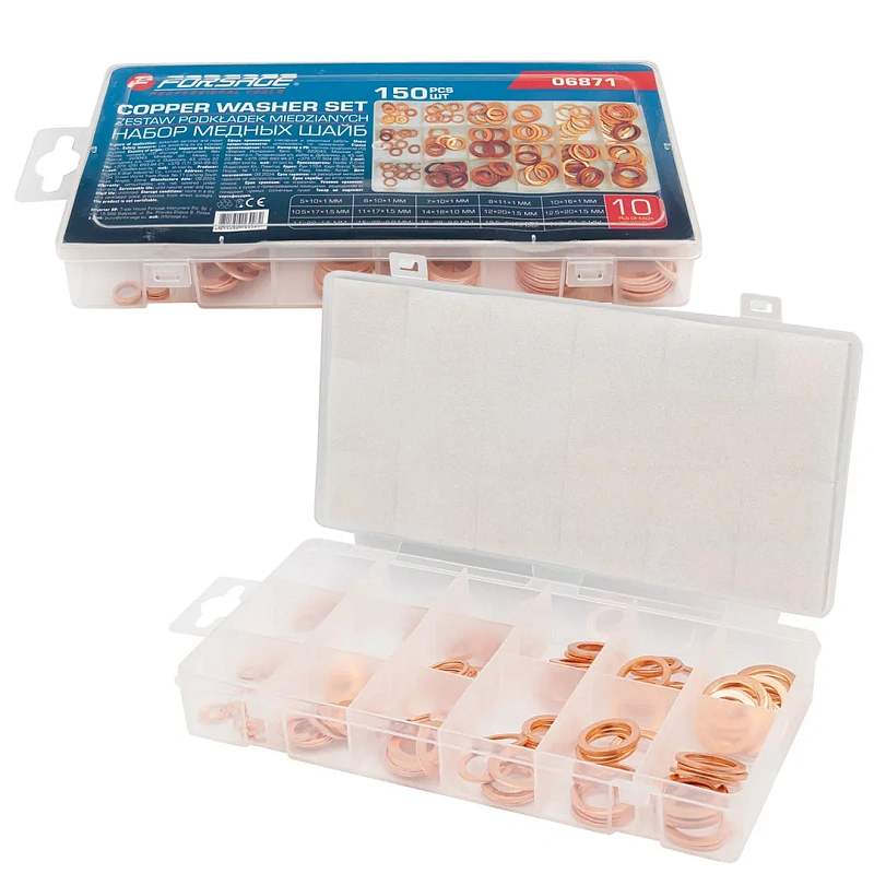 Набор медных шайб 150 шт Forsage F-06871