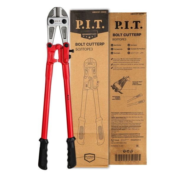 Болторез ADVANCE HBOC01-0600 (длина 615мм, диаметр прутка 8мм, мягкие рукоятки, 2.3 кг) PIT HBOC01-0600