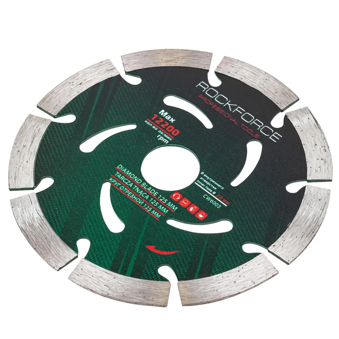 Круг отрезной сегментный алмазный 125 мм, посадка 22 мм, 12200 об/мин RockForce RF-CW6003