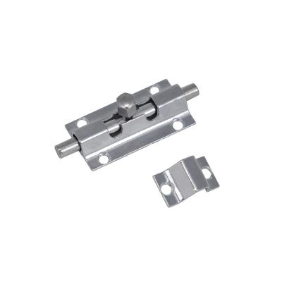 Задвижка мебельная (шпингалет) накладная никель RU 80056