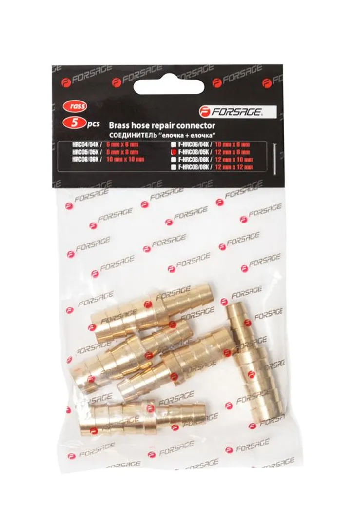 Переходник, "елочка" 8х12 мм, к-т 5 шт Forsage F-HRC08/05K