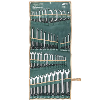 Набор комбинированных ключей 6-32 мм, накидных 6×7-20×22 мм, разрезных 8×10-16×18 мм 47 пр RockForce RF-5471P