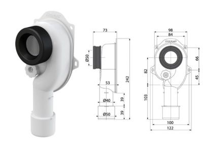 Сифон для писсуара вертикальный A45C, Alcaplast A45C