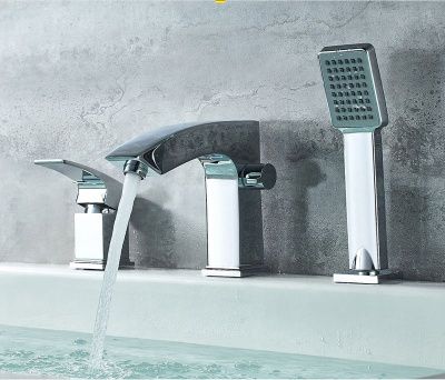 Смеситель врезной в борт ванны, латунь, хром Ledeme L1198