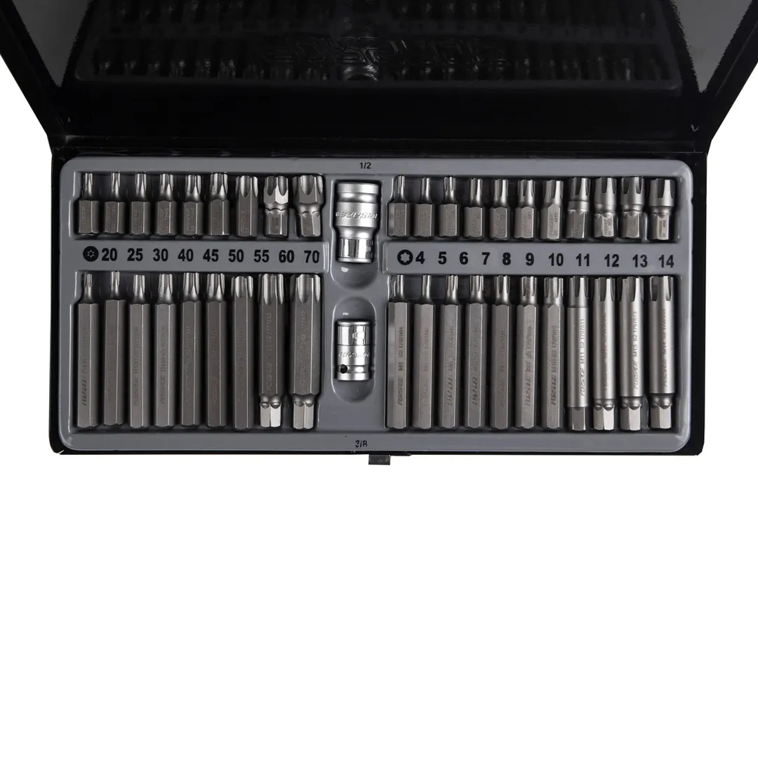 Набор бит с битодержателямиTorx T20-T70 , Ribe М4-М14 10 мм, L75/30 мм, 42 пр Forsage F-4421C