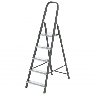 Стремянка, 5 ступеней, стальной профиль, алюминиевые ступени Россия Сибртех 97955