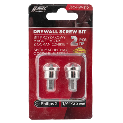 Бита для гипсокартона PH2 1/4''х25 мм, 2 пр JBC JBC-HW-S10