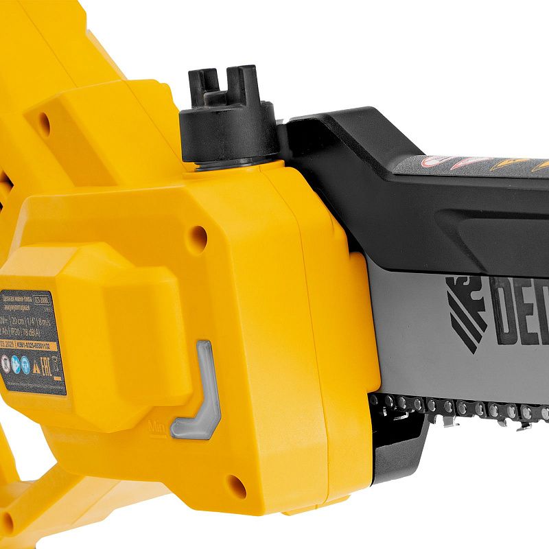 Цепная мини-пила аккумуляторная бесщет., СCS-200BL, шина 200 мм, Li-Ion, 20 В Denzel 58653