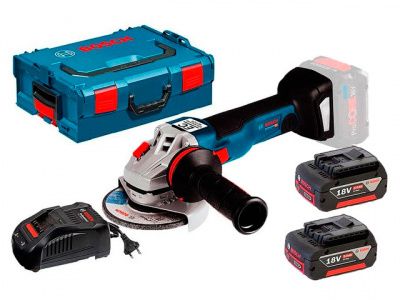 Аккум. углошлифмашина GWS 18V-10 L-BOXX, 18.0 В, 2 акк., 5.0 А/ч, Li-Ion, диск 125х22.0 мм Bosch 06019J4004
