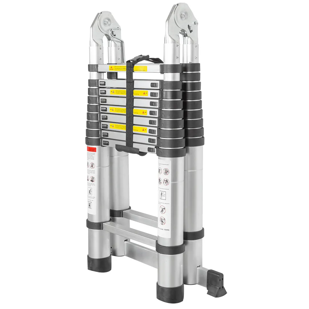 Лестница-стремянка телескопическая алюм. бытовая 3.1+3.1м, 10+10 ступ. Forsage F-UP310-M