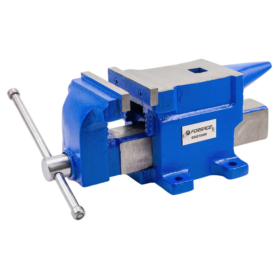 Тиски стальные с наковальней 100 мм Forsage F-6540104W