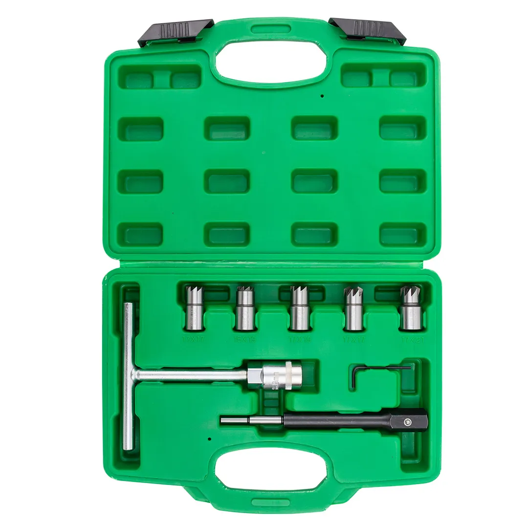 Набор фрез для чистки и восстановления посадочных мест форсунок 7 пр, 17x21, 17x19, 15x19, 17x17 мм RockForce RF-907G7