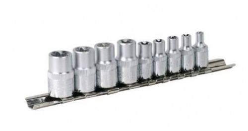 Набор головок Force 3092 (3/8'' Е10-Е14 1/4'' Е4-Е8) на планке 9 пр.