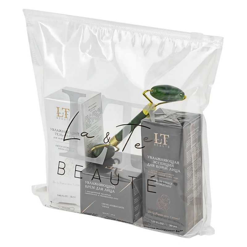 Набор косметики, гель-патч, эссенция для лица, крем для лица, ролликовый массажер La and Te beaute LT-22