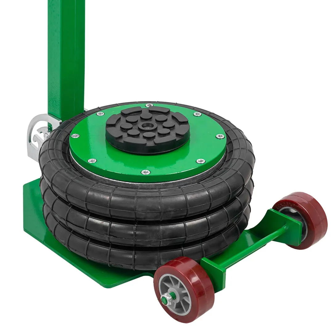Домкрат подкатной пневматический 3 т, 4-8bar,, 135-400 мм, 3 подушки, Ø250 мм RockForce RF-TRA1812