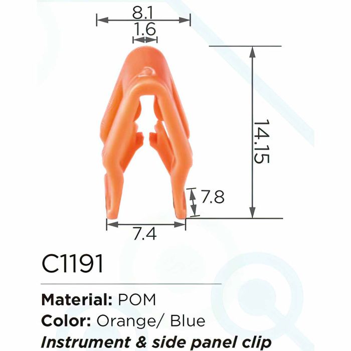 Клипса для крепления внутренней обшивки а/м универсальная пластиковая, 100 шт Forsage C1191(universal)