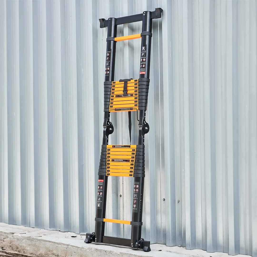 Лестница-стремянка телескопическая алюм. бытовая 4+4 м, 10+10 ступ. ISMA ISMA-UP400-M