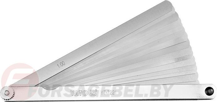 Щупы измерительные 0,02-1 мм., L200 мм. 17 шт. Yato YT-7221