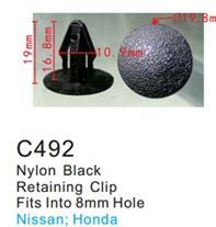 Клипса для крепления внутренней обшивки а/м Ниссан пластиковая 100 шт Forsage F-C492(Nissan)