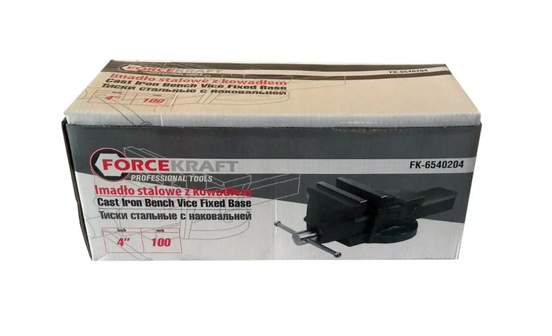 Тиски стальные с наковальней 100 мм ForceKraft FK-6540204