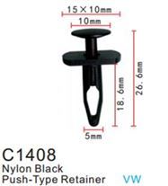 Клипса для крепления внутренней обшивки а/м Фольксваген пластиковая, 100 шт Forsage C1408(VW)