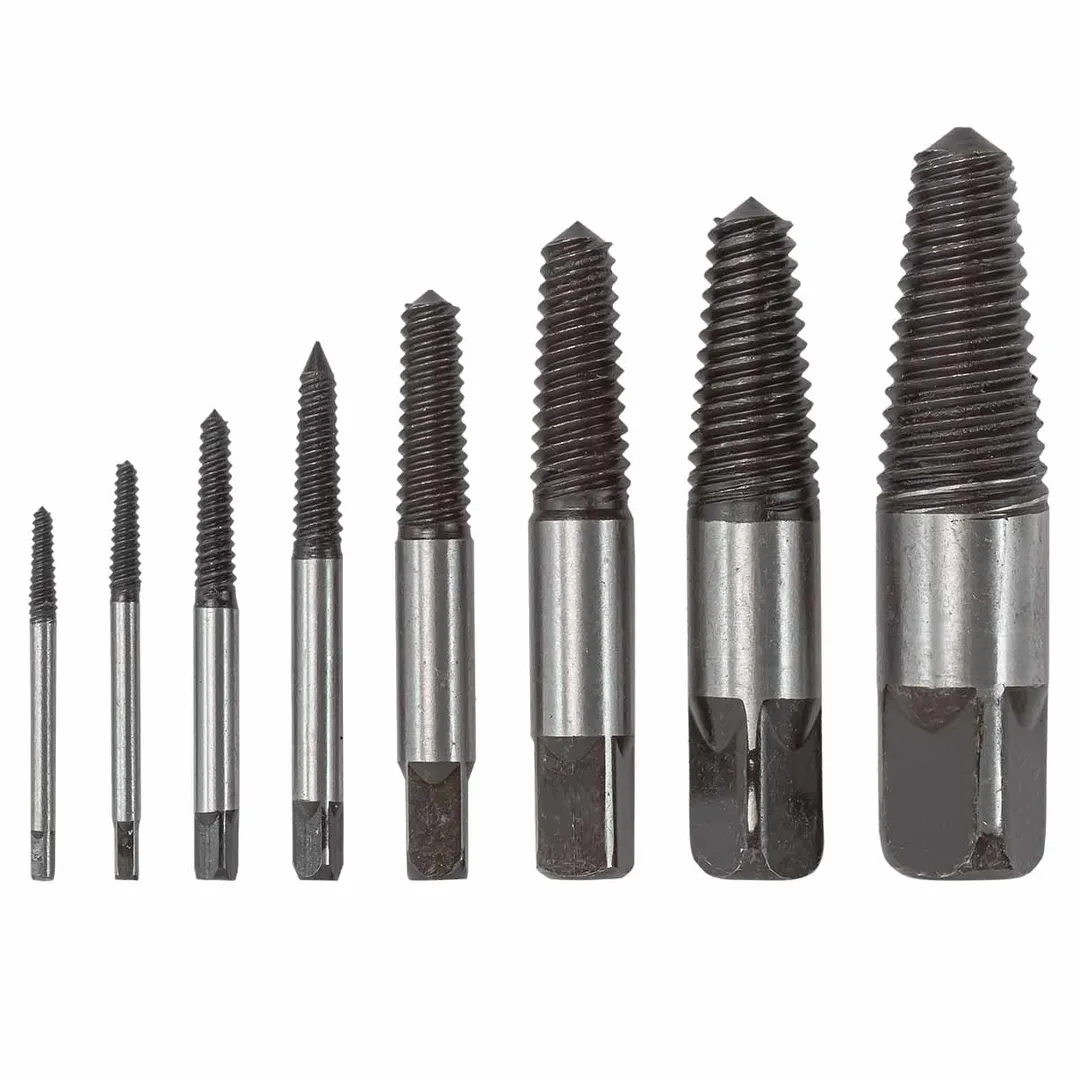 Набор экстракторов резьбы HSS 4241 8 пр Ø:3-6, 6-8, 8-11, 11-14, 14-18, 18-22, 20-22, 22-26 мм, ''мелкий шаг'' RockForce RF-63006B