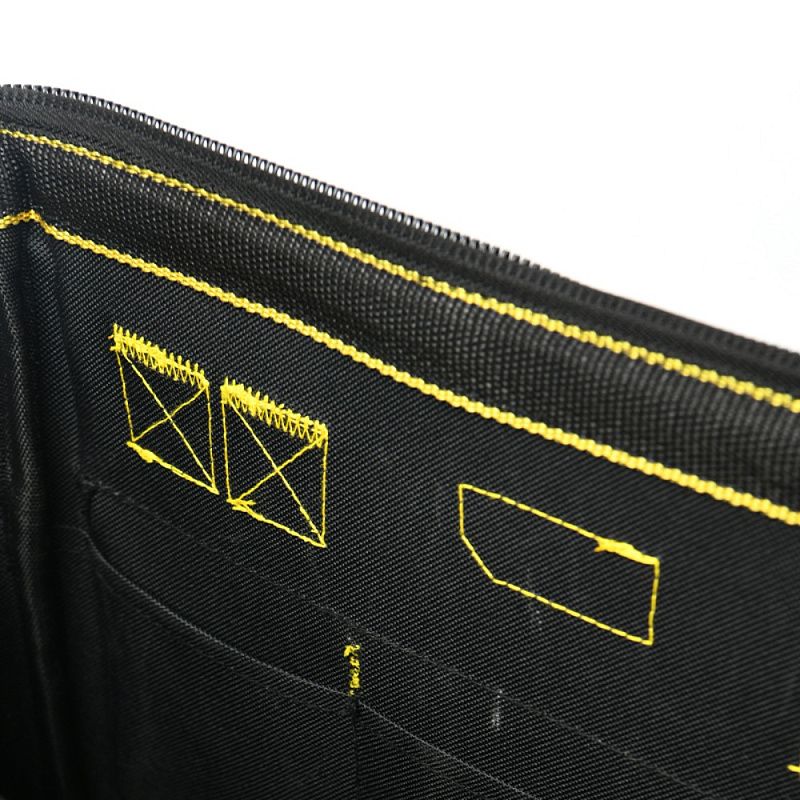 Сумка для инструментов Deli YS EDL586112, 14 карманов, 350х200х290 мм, ткань Oxford, черный, желтый