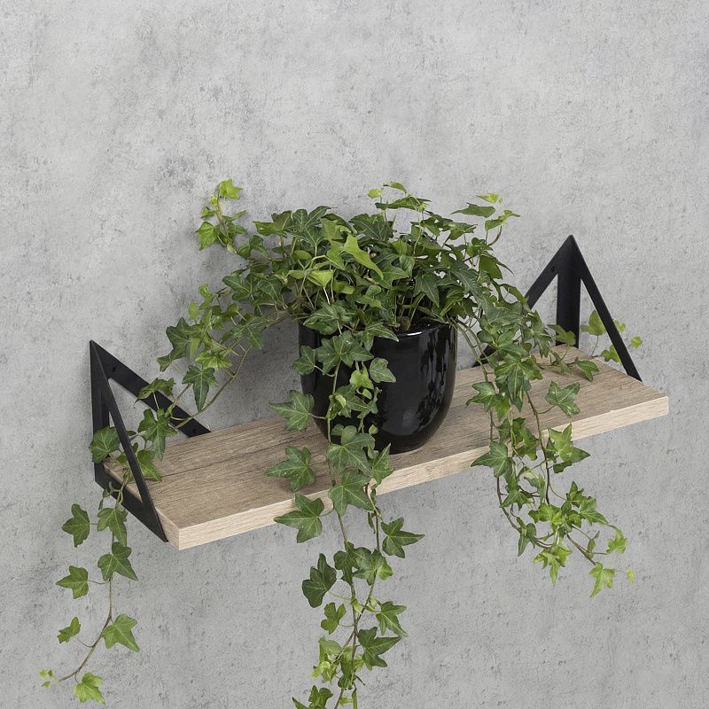 Полкодержатель мет. RISE 130*130*130*1.5 черный AKS 124294