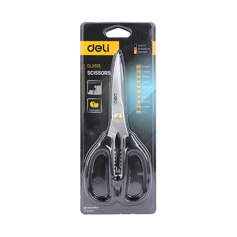 Ножницы универсальные Deli YS EDL2613, 195 мм, черный