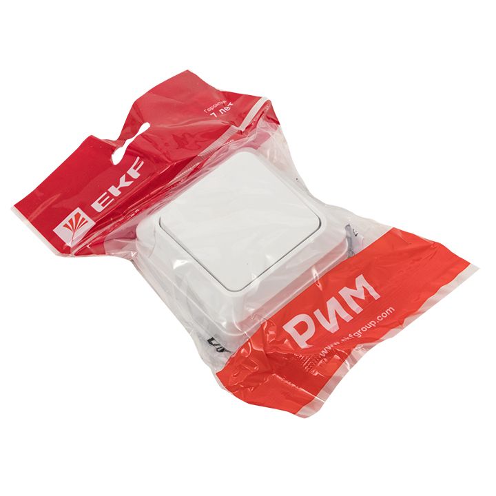 Рим Выключатель 1-клавишный 10А белый EKF ENV10-021-10