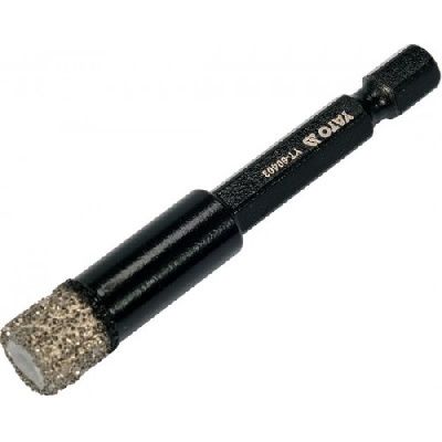 Сверло алмазное по плитке с хвостовиком HEX 10.0x65 мм Yato YT-60403