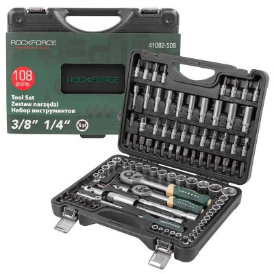 Набор инструментов 108 пр. 1/4''&3/8'' 6-гр. 4-22 мм RockForce RF-41082-5DS